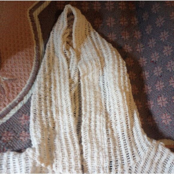 Mesh See Through Long Sleeve Top with Hood , Tassel Drawstring Waist - Picture 2 of 8